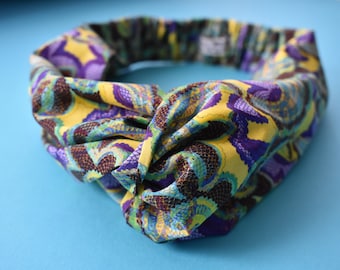 Ladies Twisted Turban Headband - Liberty of London Babylon print in 100% cotton, gifts for her