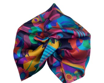 Little Susan Turban Hat - Curation multi coloured Liberty of London 100% pure silk satin