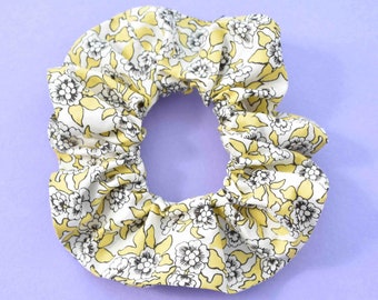Liberty of London Yellow Floral Scrunchie hairband, Women&#39;s & Girls&#39; Hair Accessory - Gifts for Her - Birthday Gift