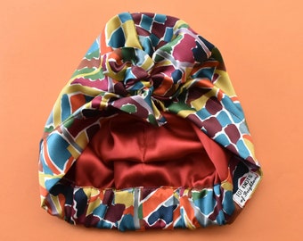 Pure silk Turban & Head wrap - Liberty of London Ocean Breeze Olympic flags - Readymade turban