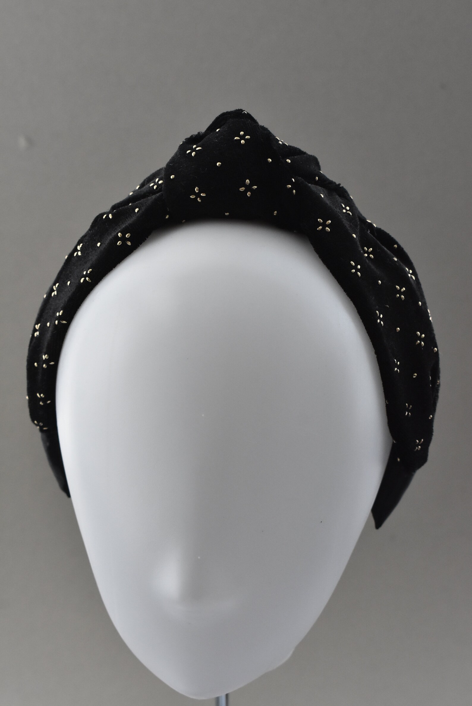 Halloween Rhinestone Spider Black Velvet Knot Headband main image 0