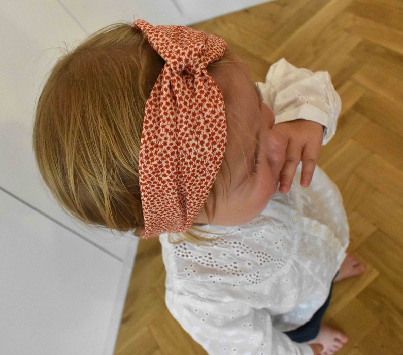 Kids Tot Knot Twisted hairband Christmas Liberty of London Red Marco Floral print, little girl gift image 5