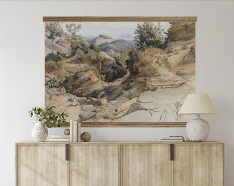 Rocky Ravine - Landscape Wall Art Extra Large Framed Canvas Tapestry
