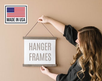 Made in the USA Wood Poster Hanger Frames - High Quality OAK Hardwood