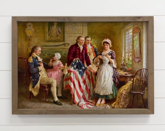 Betsy Ross American Flag Painting - Patriotic Painting Decor