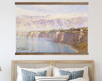 Large Italian Painting- Sorrento Italy Antique Painting Canvas Wall Art Print- Huge Wall Decor - XL