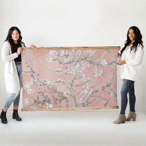 Pink Van Gogh Almond Blossoms Canvas Wall Art- Oversized Hanging Canvas