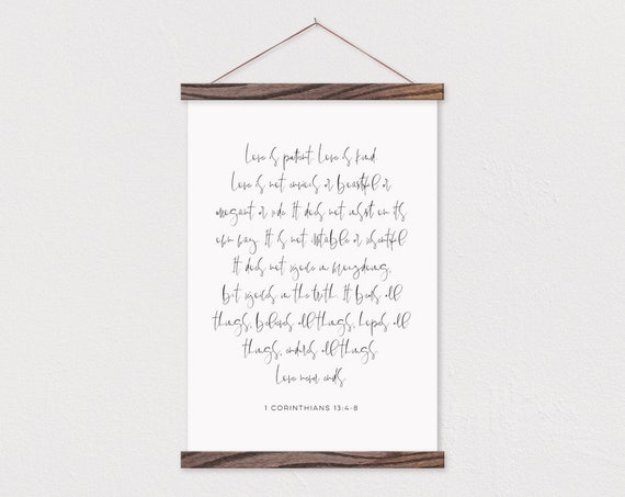 Poster Hanger Love Is Patient Bible Verse Canvas Print With Etsy