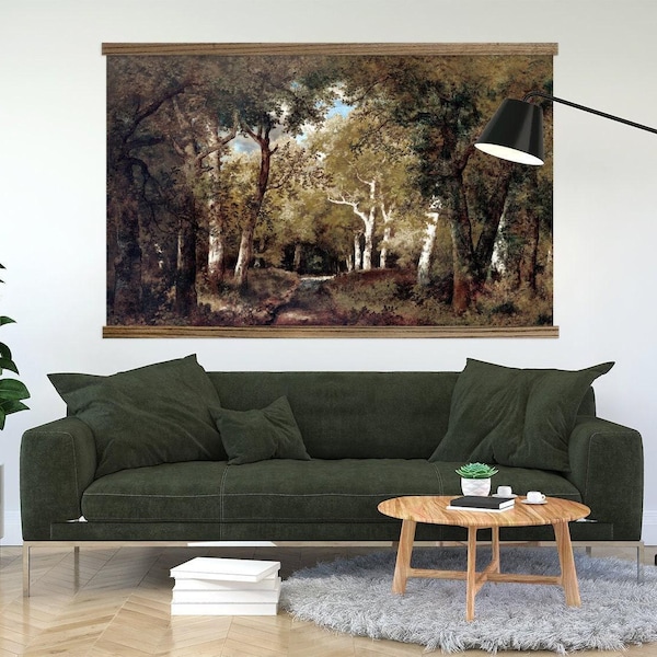 Dark Moody Wall Art - In the Forest - Large Wall Canvas Tapestry - XL