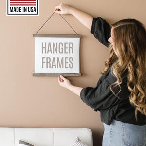 Made in the USA Wood Poster Hanger Frames - High Quality OAK Hardwood