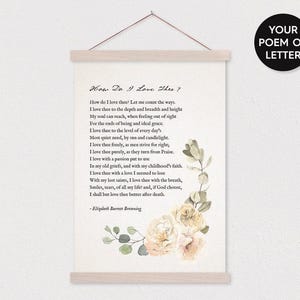 Watercolor Floral Poem Gift - Print Your Poem Wall Hanging - Any pix or text