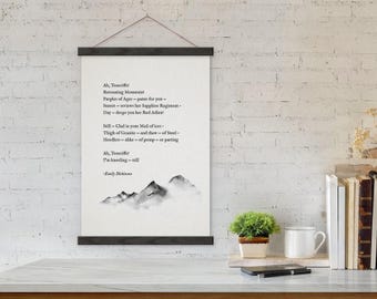 Custom Mountain Poem Art Print on Canvas with Hanger Frames - Any pix or text