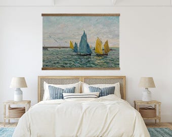 Bedroom Large Canvas Wall Art - Sailing South of France - XL