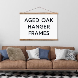 Aged Oak Poster Hanger Frame - Magnetic Wood Frame image 1
