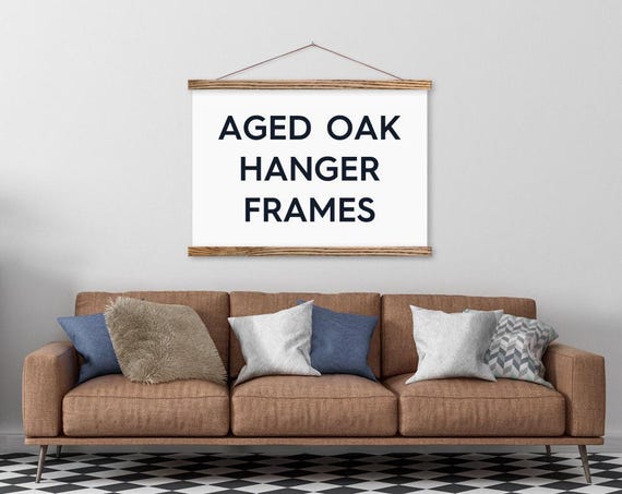 Aged Oak Poster Hanger Frame - Magnetic Wood Frame