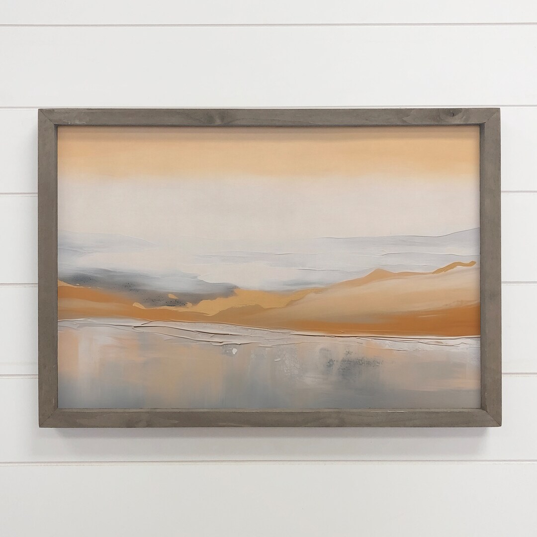 Abstract Horizon Wall Art Landscape Canvas Art Framed Etsy