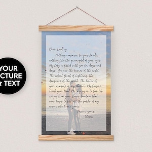 Custom Poem and Photo Hanging Canvas - Picture Background - Anniversary Gift- Valentines Day-PIX