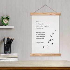 Custom Poem Gift with Bird Art - w/ Hanger Frames with any text or pix