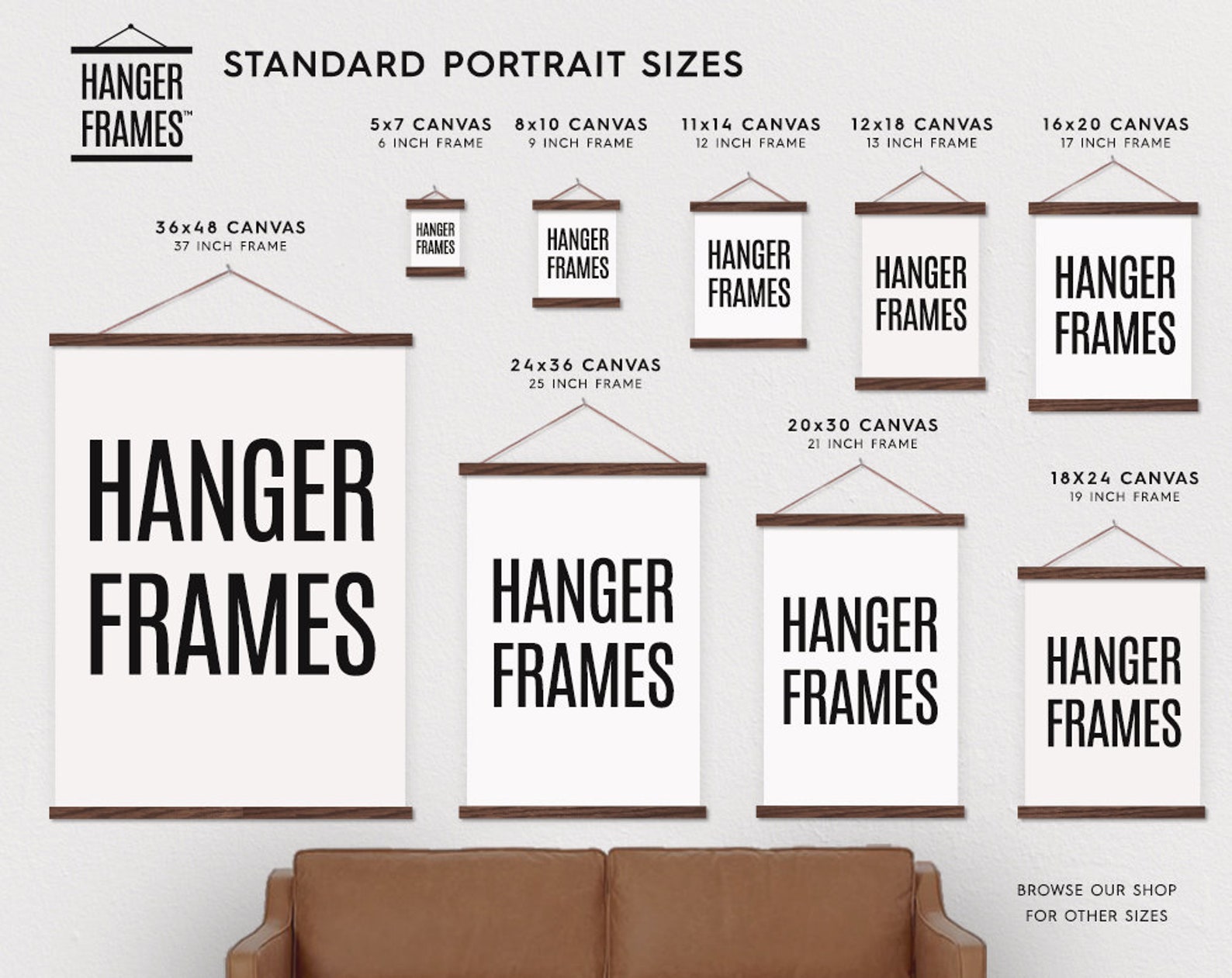 HANGER FRAMES™ Wooden Poster Hanger for Framing Art Etsy