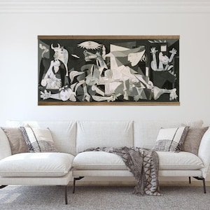 Picasso Guernica Vintage Painting- Large Hanging Canvas with Wood Frame - XL