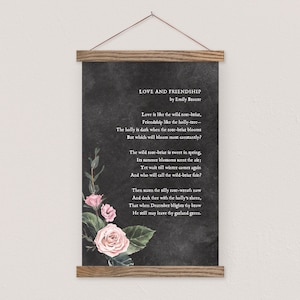 Custom Poem Hanging Canvas - Watercolor Flowers on Black - Awesome Gift--pix