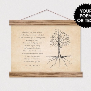 Tree Roots Poem - Hanging Canvas Art with Wood Frame ART-pix