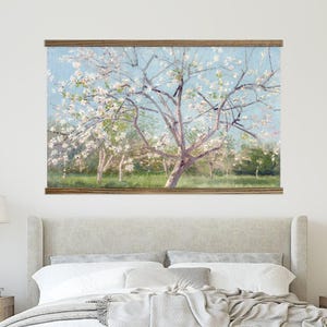Guest Room Decor - Bedroom Large Canvas Wall Art - Apple Blossom Tree