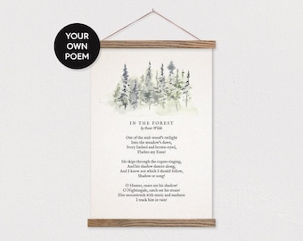 Custom Poem with Forest Tree Art - Hanging Canvas Art Pix