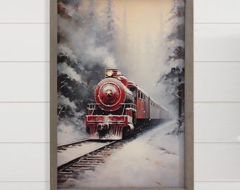 Polar Express Christmas - Christmas Train Canvas Art - Frame