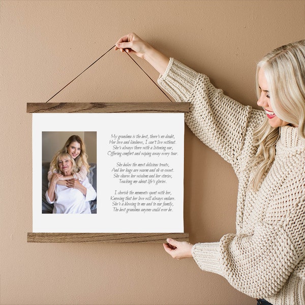 Best Grandma Poem- Gift for Grandma-  Hanging Canvas Photo and Poem- Sentimental Custom Gift for Grandma-pix