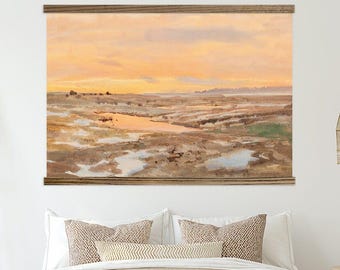 Warm Colors Wall Art - Sunset Gulf - Sunset Landscape Canvas Art - Wood Framed Art - XL