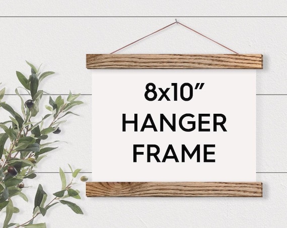 8x10" Picture Hanging Frame - Oak Wood High Quality!