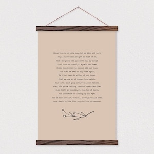 Custom Poem - Simple Bottom Branch Poem with Beige Background - We can personalize any text or pix