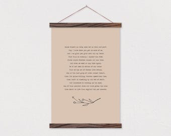 Custom Poem - Simple Bottom Branch Poem with Beige Background - We can personalize any text or pix