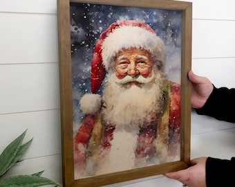 Ol' St. Nick Painting - Vintage Christmas Canvas Art
