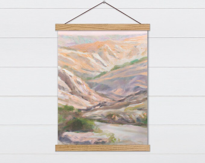 Pastel Hillside Watercolor - Nature Watercolor Wall Hanging - Anniversary Gift