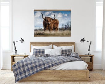 Highland Cow Decor - Highland Cow- Oversized Hanging Canvas - XL