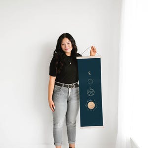 Long Narrow Picture Frame - Magnetic Hanging Bars for Top & Bottom of Your Long Skinny Art Print or Poster