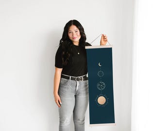 Long Narrow Picture Frame - Magnetic Hanging Bars for Top & Bottom of Your Long Skinny Art Print or Poster