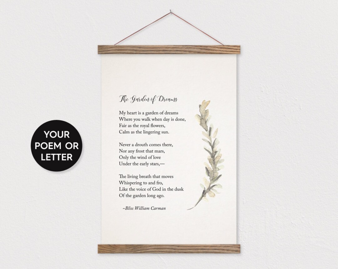 Poem Gift With Watercolor Sprig Greenery Art Optional Hanger - Etsy