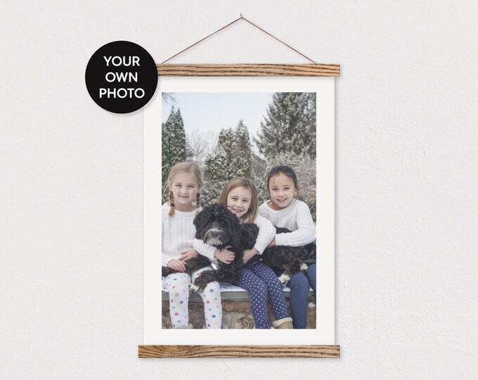 Custom Photo with White Border printed on Canvas with Magnetic Frame Sticks- Custom Photo- Christmas Gift-Family Photo