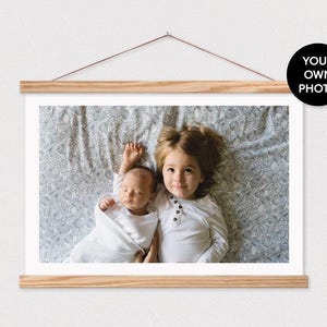 Custom Landscape Photo Printed on Canvas with Wood Poster Scroll Frame-Your own Photo PIX- Family Room Decor- Custom Photo ART