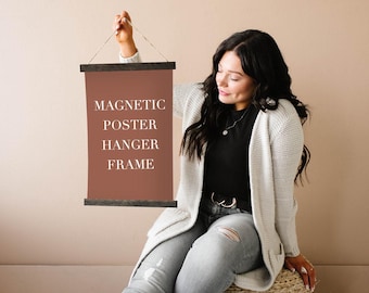 HANGER FRAMES™ - Appendino magnetico in legno per poster per incorniciare opere d'arte e immagini - Appendino per poster - Appendino per stampe - Appendino da parete - Appendino per poster in legno