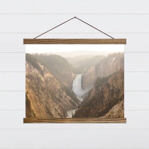 Yellowstone Artist Point Painting - Farmhouse Nature Wall Décor - Yellowstone Watercolor Wall Hanging