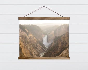 Yellowstone Artist Point Painting - Farmhouse Nature Wall Décor - Yellowstone Watercolor Wall Hanging