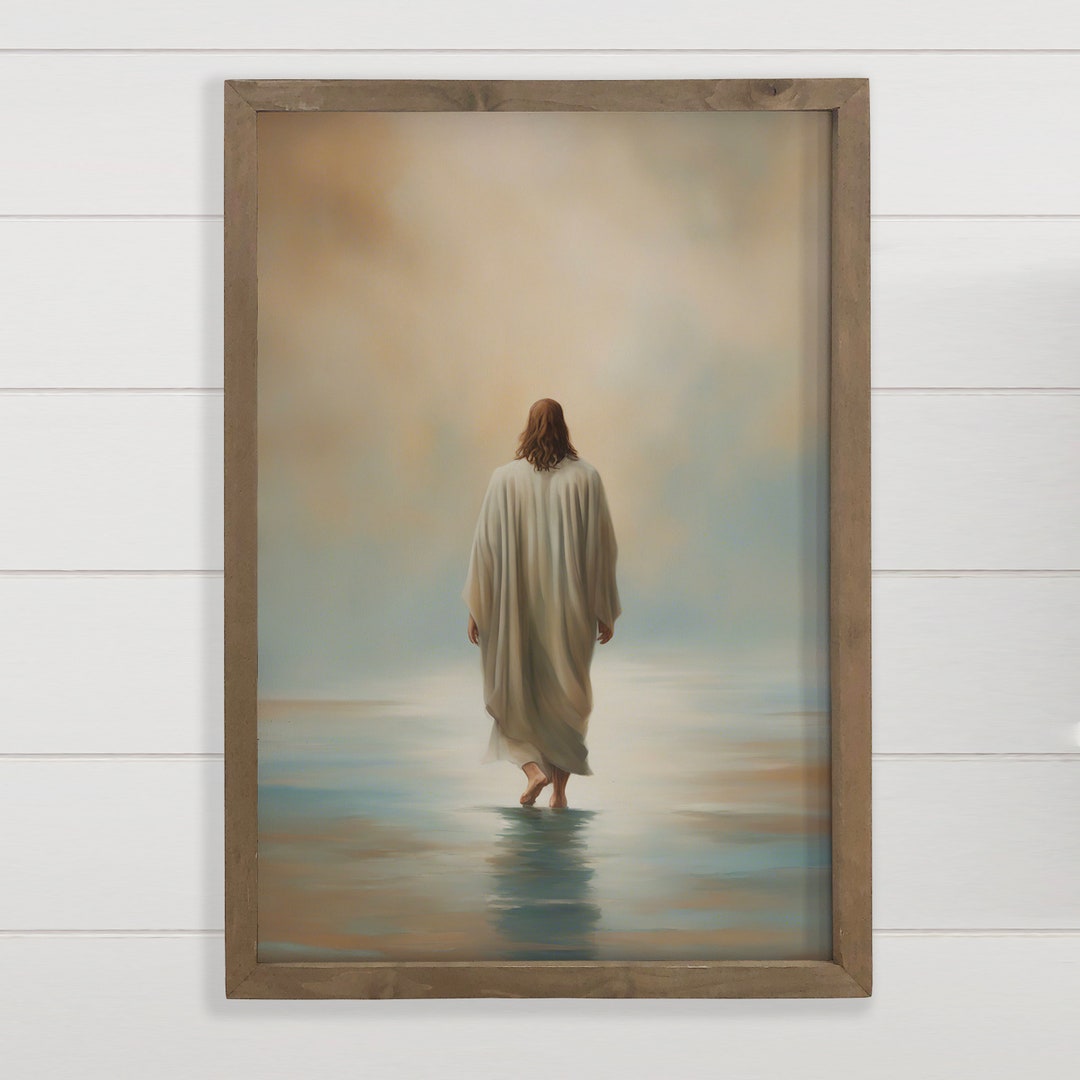 Jesus Christ Walking on Water - Jesus Canvas Art - Framed - Etsy