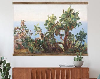 Desert Cactus Painting - Fearnley-  Large Hanging Canvas with Wood Frame - XL
