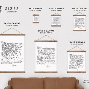 Carta manuscrita impresa en lienzo - Enmarcada con colgador para colgar Frames-pix imagen 2
