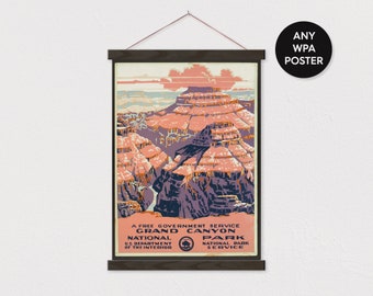 WPA Grand Canyon Poster -  Printed on Canvas with Frame - Digitally Enhanced