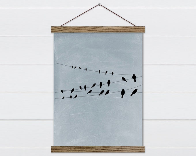 Birds on a Wire Wall Art - Birds on a Wire Silhouette Wall Hanging - Front Entry Wall Decor